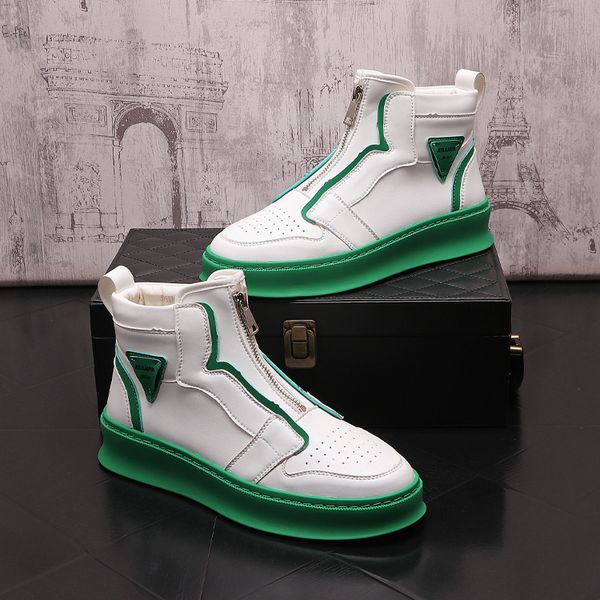 men's fashion zipper design leather boots autumn new thick-soled lightweight high boots high-trend casual white chelsea loafers, Black
men's fashion zipper design leather boots autumn new thick-soled lightweight high boots high-trend casual white chelsea loafers, Black