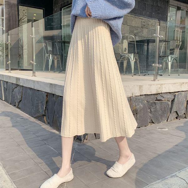 designerknitted half skirt women's pleated umbrella medium long autumn dress high waist a-shaped hip covering is thin and matches with, White
designerknitted half skirt women's pleated umbrella medium long autumn dress high waist a-shaped hip covering is thin and matches with, White
