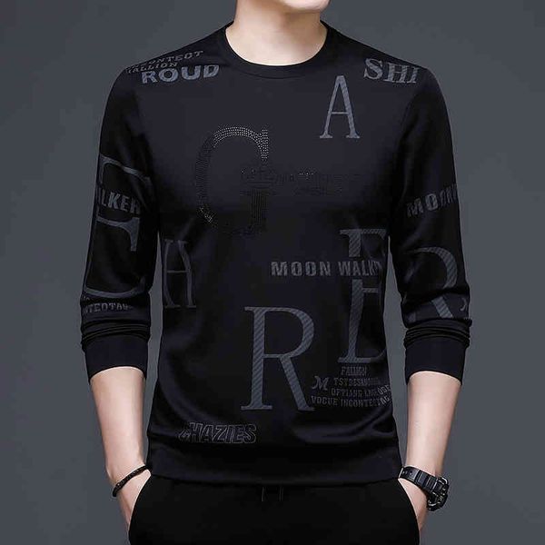 browon autumn black shirt men long sleeve o-neck collar fashion trend letter print t-shirt for street, White;black
browon autumn black shirt men long sleeve o-neck collar fashion trend letter print t-shirt for street, White;black