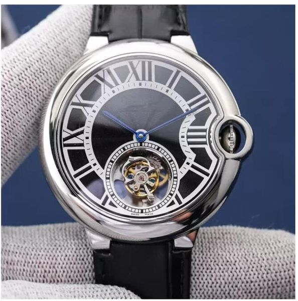 the diameter of real tourbillon mechanical watch 44mm it is equipped with a manual model 9451 mc movement men's watches, Slivery;brown
the diameter of real tourbillon mechanical watch 44mm it is equipped with a manual model 9451 mc movement men's watches, Slivery;brown