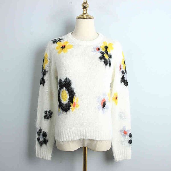 women's sweaters european mohair sweater women's autumn and winter korean flower loose large round neck 8z5t, White;black
women's sweaters european mohair sweater women's autumn and winter korean flower loose large round neck 8z5t, White;black