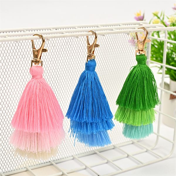 tassel keychain bag charms gradient colors key holder boho jewelry gift for women dhl, Silver
tassel keychain bag charms gradient colors key holder boho jewelry gift for women dhl, Silver