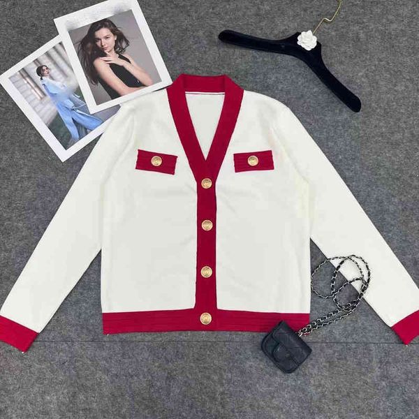 designer womens sweaters red covered fashion brand patchwork metal button cardigan sweater knit jackets luxury designer women clothing appar, White;black
designer womens sweaters red covered fashion brand patchwork metal button cardigan sweater knit jackets luxury designer women clothing appar, White;black