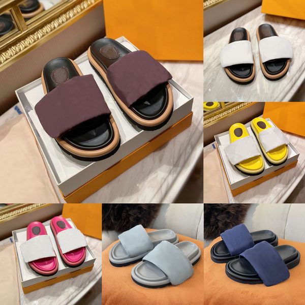 2022 designer pool pillow comfort slippers mules women velcro sandals nylon wide strap filled soft down letter embossing flat slide rubber o, Black
2022 designer pool pillow comfort slippers mules women velcro sandals nylon wide strap filled soft down letter embossing flat slide rubber o, Black