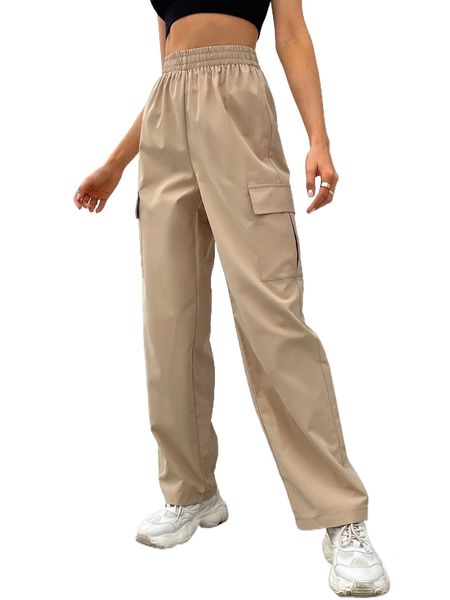 flap pocket cargo pants z0yq#, Black;white