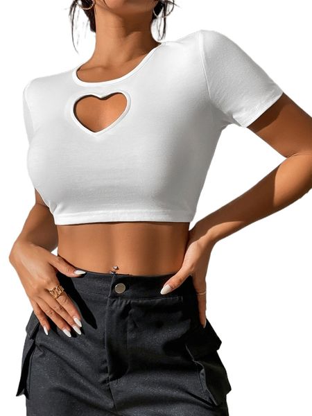 x anitta heart cut out crop tee b7zo#, White
x anitta heart cut out crop tee b7zo#, White