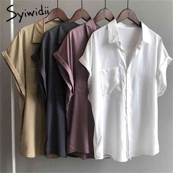 womens purple korean fashion button up shirt short sleeve blouse white clothes office lady pockets summer 210607
womens purple korean fashion button up shirt short sleeve blouse white clothes office lady pockets summer 210607