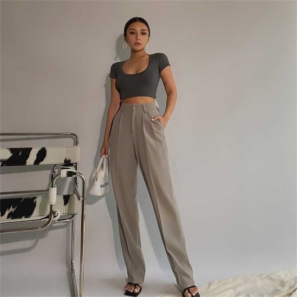 spring office lady elegant casual fashion wide leg women female pants s 211013, Black;white
spring office lady elegant casual fashion wide leg women female pants s 211013, Black;white