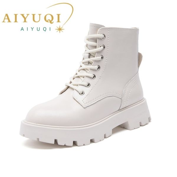aiyuqi women's marton boots genuine leather autumn lace-up motorcycle boots ladies british style women's ankle boots 220805, Black
aiyuqi women's marton boots genuine leather autumn lace-up motorcycle boots ladies british style women's ankle boots 220805, Black