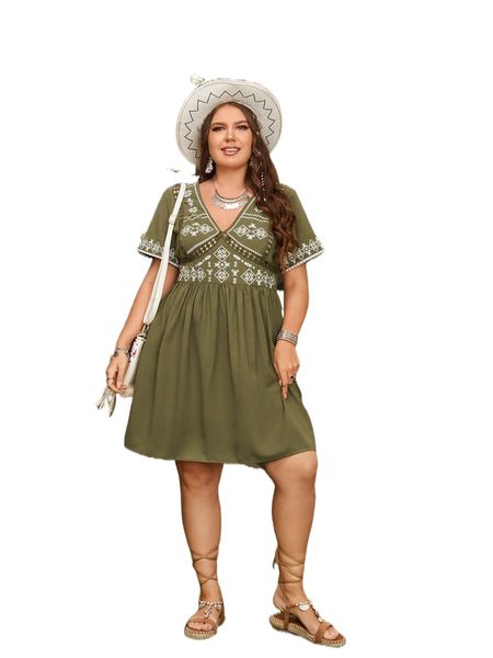 plus geo print guipure lace detail dress p9cd#, Black
plus geo print guipure lace detail dress p9cd#, Black