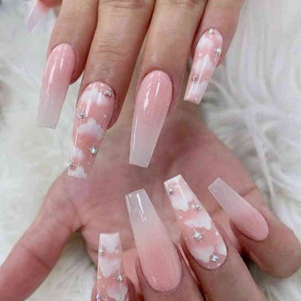false nails 24pcs super long ballerina detachable with pink clouds design wearable coffin fake full cover tips 0616
false nails 24pcs super long ballerina detachable with pink clouds design wearable coffin fake full cover tips 0616