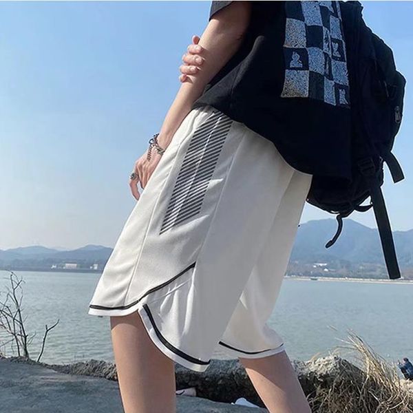 2022 summer new men's shorts casual quick-drying sports basketball pants outer wear fashion side pattern trend trousers loose thin beac, White;black
2022 summer new men's shorts casual quick-drying sports basketball pants outer wear fashion side pattern trend trousers loose thin beac, White;black