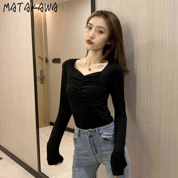 womens bottoming tshirt long sleeve vneck tshirt spring slim fit springautumn pleated woman t shirts 210506, White
womens bottoming tshirt long sleeve vneck tshirt spring slim fit springautumn pleated woman t shirts 210506, White