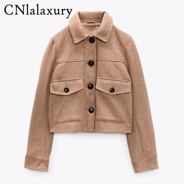 cnlalaxury high street women woolen short jacket coat autumn vintage lapel high waist loose elegant female outwear 220809, Black;brown
cnlalaxury high street women woolen short jacket coat autumn vintage lapel high waist loose elegant female outwear 220809, Black;brown