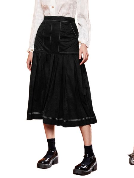 x ricaci high waist pleated hem skirt c8pg#, Black
x ricaci high waist pleated hem skirt c8pg#, Black