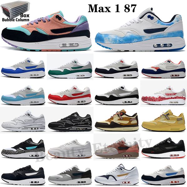 og 1 87 men women running shoes 1s 87s night maroon black noise aqua saturn gold bred daisy mens trainers outdoor sports sneakers 36-45
og 1 87 men women running shoes 1s 87s night maroon black noise aqua saturn gold bred daisy mens trainers outdoor sports sneakers 36-45