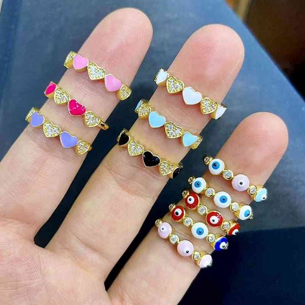 10pcs chic dainty colorful enamel multi colored cubic zirconia cz micro pave heart / eye fashion rings for ladies women, Slivery;golden
10pcs chic dainty colorful enamel multi colored cubic zirconia cz micro pave heart / eye fashion rings for ladies women, Slivery;golden