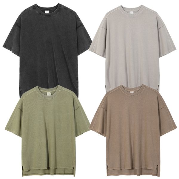 men streetwear retro loose t-shirt european and american street fashion short-sleeved trendy for men, White;black
men streetwear retro loose t-shirt european and american street fashion short-sleeved trendy for men, White;black