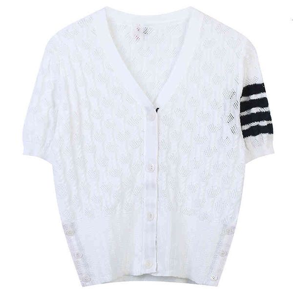 women's sweaters spring 2022 classic four bar tb hollowed out hook flower minority design aging v-neck slim knit women 98dx, White;black
women's sweaters spring 2022 classic four bar tb hollowed out hook flower minority design aging v-neck slim knit women 98dx, White;black