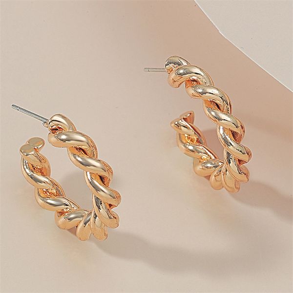 european twist c-shaped stud earrings women geometric alloy drop earring female business suit banquet gold ear nail ornaments accessories, Golden;silver
european twist c-shaped stud earrings women geometric alloy drop earring female business suit banquet gold ear nail ornaments accessories, Golden;silver