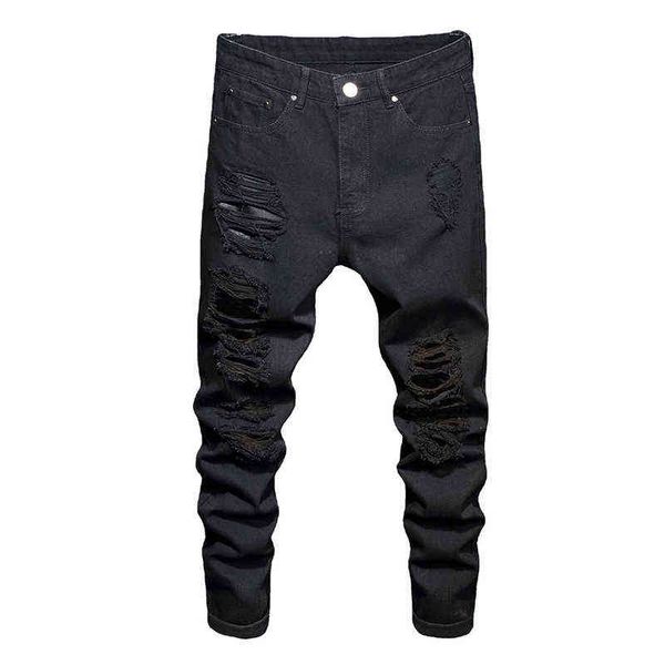 black jeans denim long hole destroyed men 2022 new ripped fashion trend plus size l220704
black jeans denim long hole destroyed men 2022 new ripped fashion trend plus size l220704