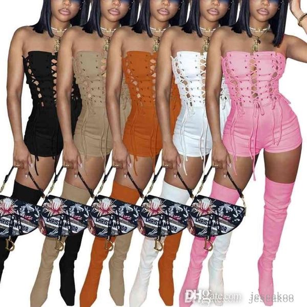 2022 hollow out jumpsuits women designer clothing summer eyelet bandage off shoulder short rompers bodysuits clubwear, Black;white
2022 hollow out jumpsuits women designer clothing summer eyelet bandage off shoulder short rompers bodysuits clubwear, Black;white