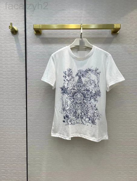 women's t-shirt designer chaopai 22 early spring new versatile casual loose star printed little bee embroidered round neck women's, White
women's t-shirt designer chaopai 22 early spring new versatile casual loose star printed little bee embroidered round neck women's, White