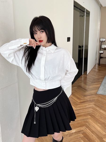 two piece dress designer summer spring / 2022 letter print lapel long sleeve casual shirt pleated pearl waist chain suit black skirt 76j1, White
two piece dress designer summer spring / 2022 letter print lapel long sleeve casual shirt pleated pearl waist chain suit black skirt 76j1, White
