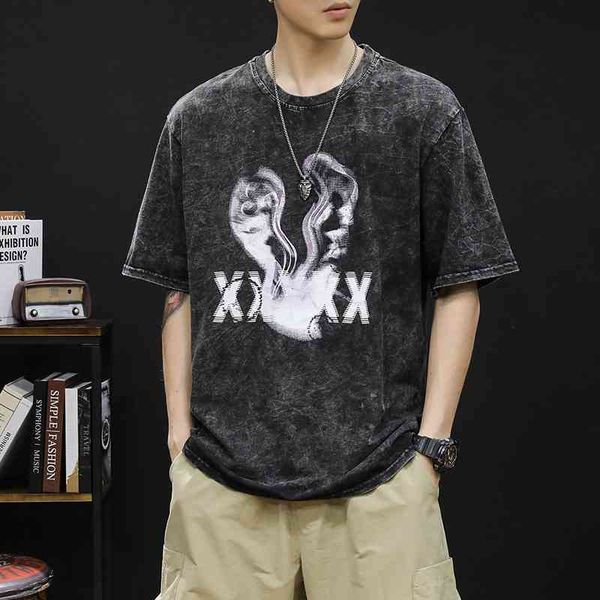 short sleeve t-shirt 2022 summer new ins loose large fashion brand versatile men's clothes, Black;brown
short sleeve t-shirt 2022 summer new ins loose large fashion brand versatile men's clothes, Black;brown