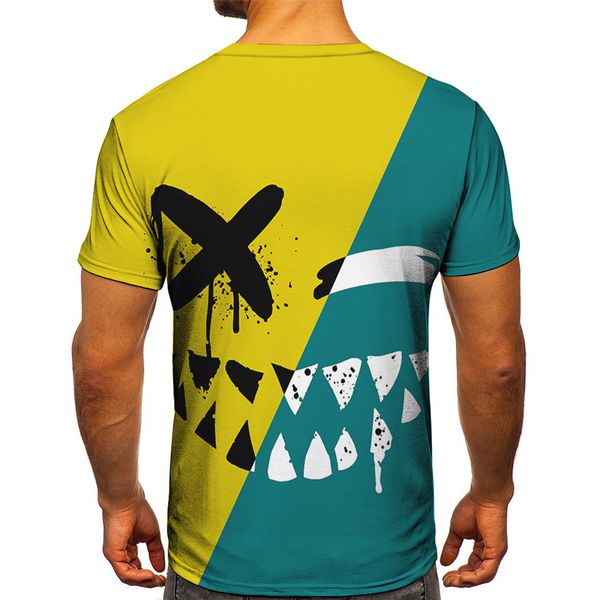 men's t-shirts summer breathable loose casual fashion round neck color matching smiley short sleeve trend wear, White;black
men's t-shirts summer breathable loose casual fashion round neck color matching smiley short sleeve trend wear, White;black