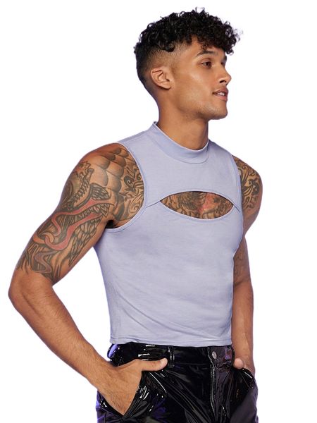 men cut out tank y5s8#, White;black
