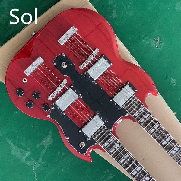 in stock double sg style double neck 12-string double string and 6-string lead electric guitar red mahogany available by order guitars guita
in stock double sg style double neck 12-string double string and 6-string lead electric guitar red mahogany available by order guitars guita