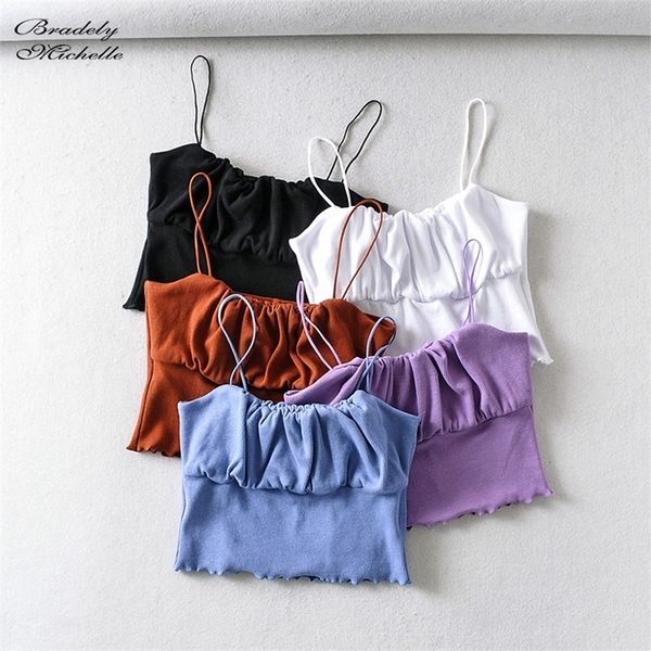 bradely michelle summer fashion women crop sleeveless short midriff-baiing fold solid cotton camis 210316, Black;white
bradely michelle summer fashion women crop sleeveless short midriff-baiing fold solid cotton camis 210316, Black;white