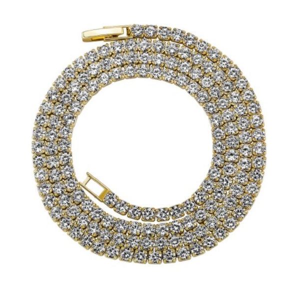 18k gold plated chains hip hop row zircon tennis chain copper studded necklace 30 inch 5mm, Silver
18k gold plated chains hip hop row zircon tennis chain copper studded necklace 30 inch 5mm, Silver