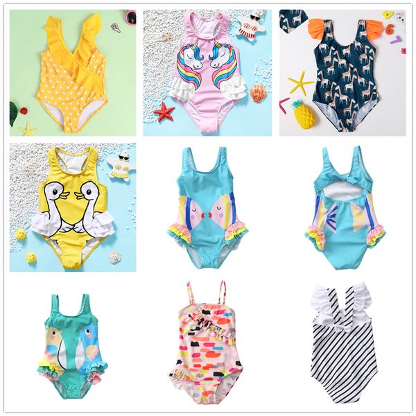 girl swimsuit 2 8y toddler baby girls swimwear 1pc children swimsuit kids tankini bathing suit unicorn beachwear sw369mix 220530, Black