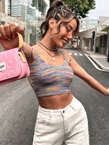 space dye crop knit u1a7#, White;black
space dye crop knit u1a7#, White;black