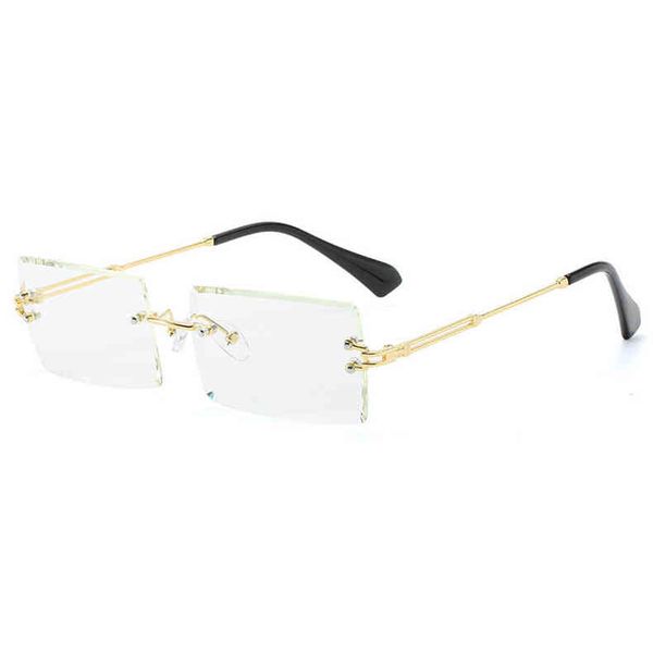2022 new trendy small size rectangle frameless sun glasses women men rimless ocean lens metal sunglasses, White;black
2022 new trendy small size rectangle frameless sun glasses women men rimless ocean lens metal sunglasses, White;black
