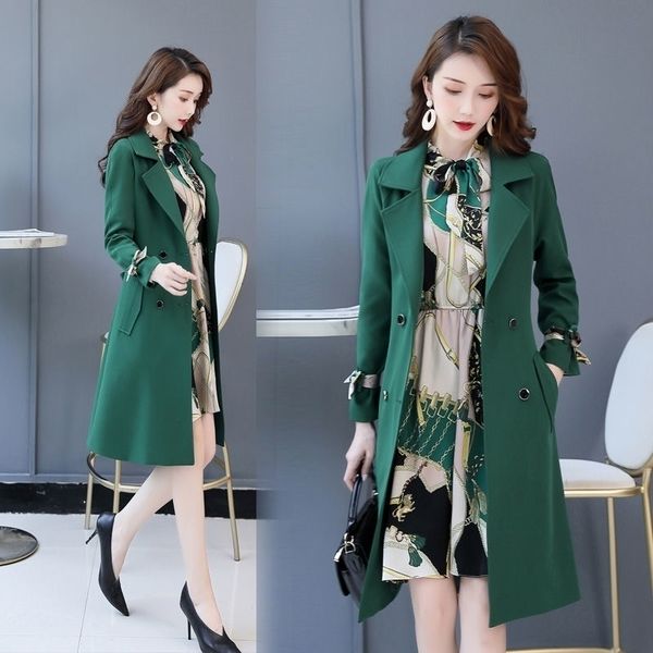 spring autumn trench coat slim trench coat women dress women windbreakers plus size two pieces women sets trench coatsdressset y201012, Tan;black
spring autumn trench coat slim trench coat women dress women windbreakers plus size two pieces women sets trench coatsdressset y201012, Tan;black