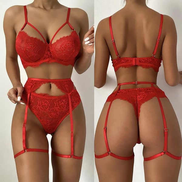 fashion lace sets lingerie underwear sleepwear steel ring pajamas garter thong set lenceria for woman, Red;black
fashion lace sets lingerie underwear sleepwear steel ring pajamas garter thong set lenceria for woman, Red;black