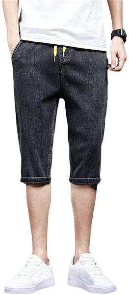 elastic waist jean shorts classic fit distressed summer denim short pants washed knee length fit jeans q899#, White;black
elastic waist jean shorts classic fit distressed summer denim short pants washed knee length fit jeans q899#, White;black