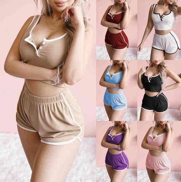 women's t-shirt 2022 spring and summer u-neck tight suspender short waistless shorts women's suit qbh2, White
women's t-shirt 2022 spring and summer u-neck tight suspender short waistless shorts women's suit qbh2, White
