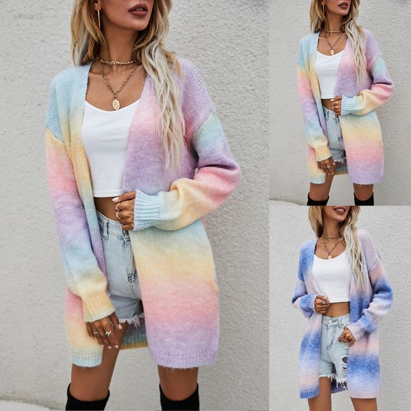 women open front sweater knitted jacket winter tie-dye long sleeve vest fashionable design temperament vest mujer l220725, White
women open front sweater knitted jacket winter tie-dye long sleeve vest fashionable design temperament vest mujer l220725, White