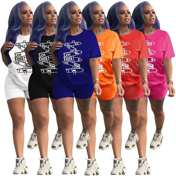 designer womens t shirts and pant fashion plus size summer character letters print casual short sleeve ladies t-shirt and shorts 6 colors, White
designer womens t shirts and pant fashion plus size summer character letters print casual short sleeve ladies t-shirt and shorts 6 colors, White