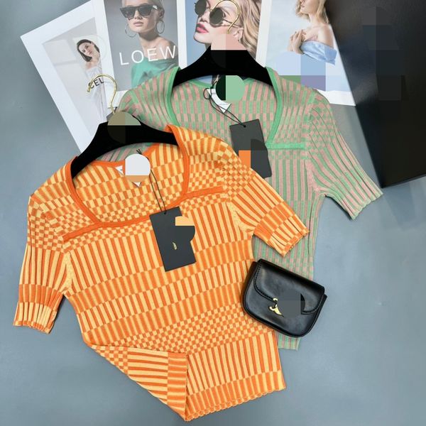 621 2022 milan runway summer brand same style sweater short sleeve squared neck pullover womens qian, White;black
621 2022 milan runway summer brand same style sweater short sleeve squared neck pullover womens qian, White;black