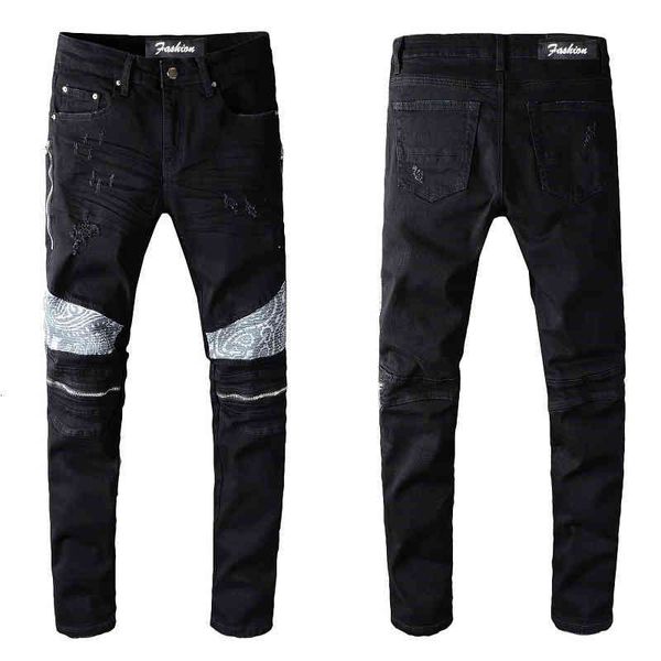 men's jeans 642 trendy knee cut pattern stitching zipper motorcycle youth slim fit small foot elastic high street jeans os2d, Blue
men's jeans 642 trendy knee cut pattern stitching zipper motorcycle youth slim fit small foot elastic high street jeans os2d, Blue