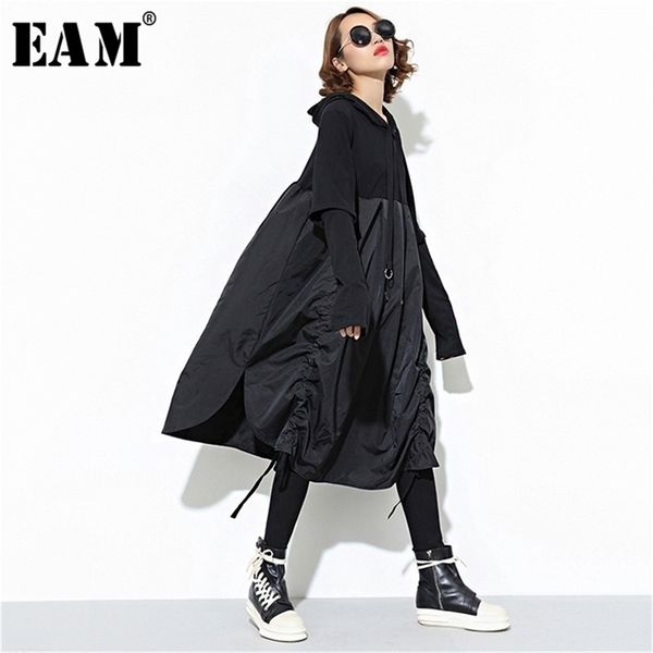 eam 2020 new spring hooded long sleeve drawstring black fold split joint loose long dress women fashion jd07601 lj200818, Black;gray
eam 2020 new spring hooded long sleeve drawstring black fold split joint loose long dress women fashion jd07601 lj200818, Black;gray