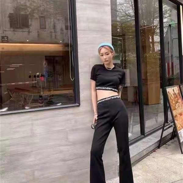two piece dress designer aw dawangjia 22 spring and summer new letter webbing set short t-shirt + splicing horn straight pants yk28, White
two piece dress designer aw dawangjia 22 spring and summer new letter webbing set short t-shirt + splicing horn straight pants yk28, White