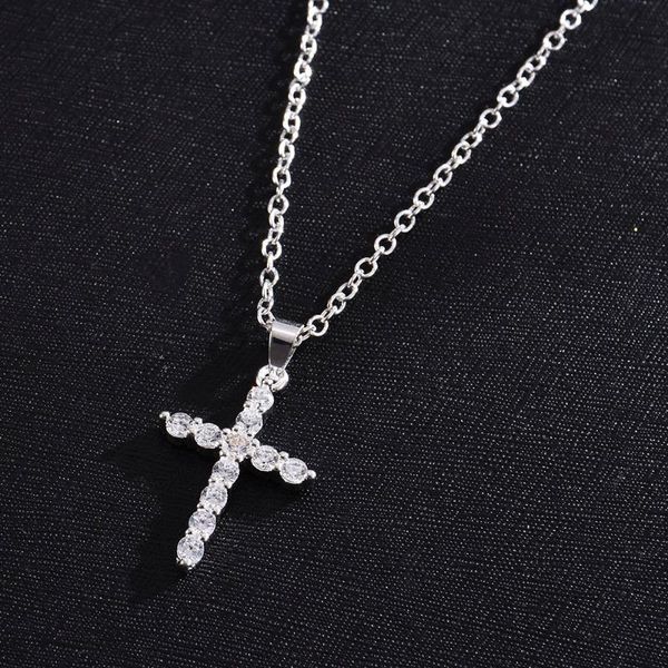 pendant necklaces simple love cross choker necklace charm rhinestone couples jewelry women's neck chain christmas gift lady necklacepen, Silver
pendant necklaces simple love cross choker necklace charm rhinestone couples jewelry women's neck chain christmas gift lady necklacepen, Silver