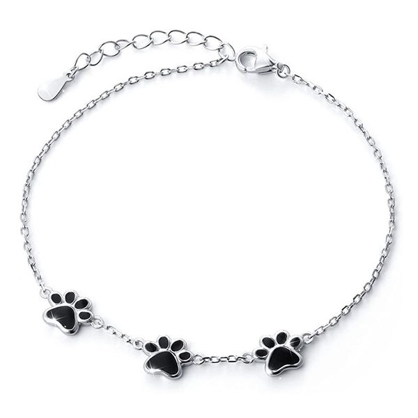 925 silver charm bracelet glue dripping cat footprints dog small feet pet, Golden;silver
925 silver charm bracelet glue dripping cat footprints dog small feet pet, Golden;silver