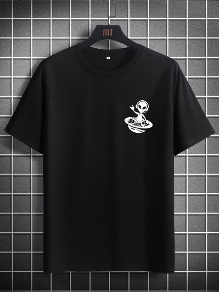 men alien print tee 30g9#, White;black
